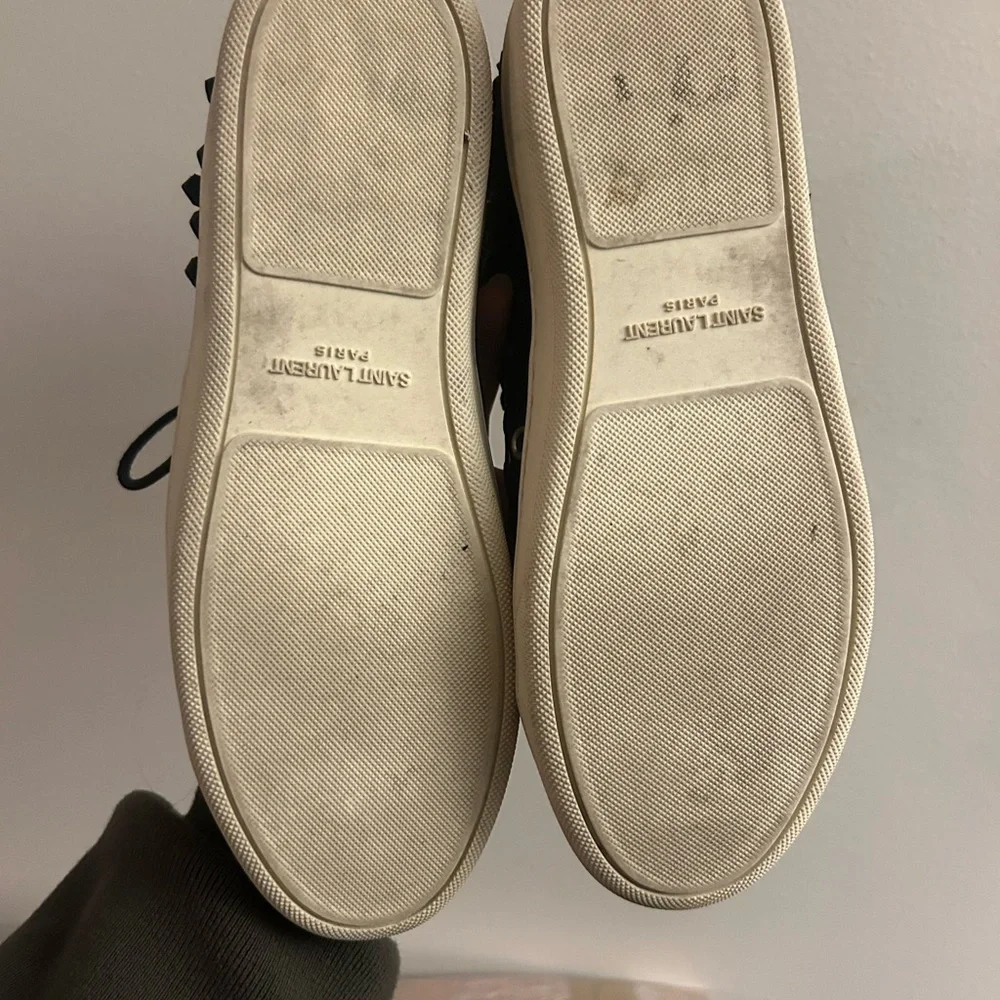 Saint Laurent Black Leather High-Tops - Picture 5 of 5